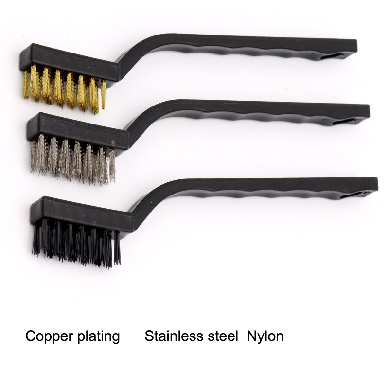 3PCS / Ʈ ƿ ̾ 귯 귡 氨  Ϸ ̾  ݼ   귯  Ȩ ֹ ŰƮ/3PCS/Set Steel Wire Brush Brass Nylon wire Polish Metal Rust Cleaning Brush Too